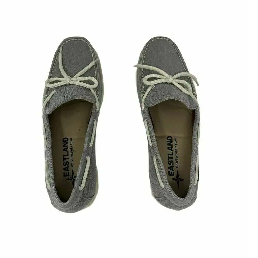 Eastland Men's Yarmouth 1-Eye Canvas Gray Boat Shoes 8D
